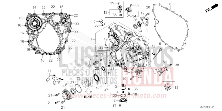 REAR CRANKCASE for Gold Wing MAT JEANS BLUE MATALLIC (PB417) from 2022